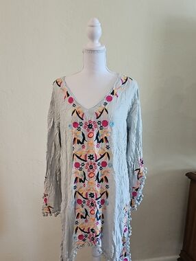 Soft Boho Bohemian Retro 70s Romantic Feminine Beach Dress Flowy  Oversized Prep